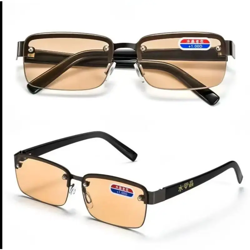 Fashion Half Frame Anti-Blue Light Reading Glasses Men Women Presbyopia Eyeglasses Diopters  +1.0 -4.0 Eyewear