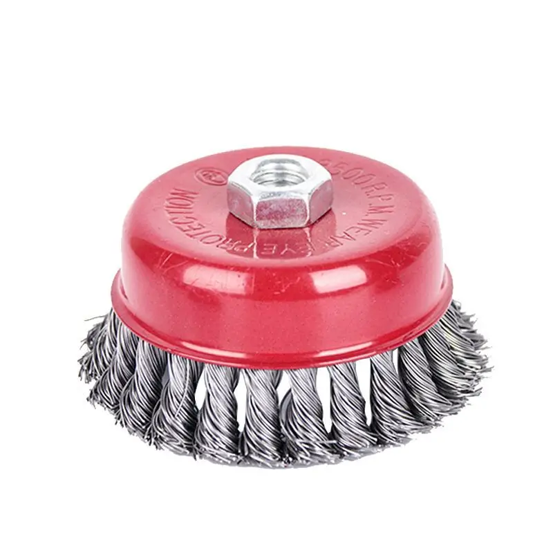 3 Wire Cup Wheel Brush Angle Grinder Accessory Heavy Duty Steel Wire Brush for Rust Removal Polishing Metal Surface Cleaning