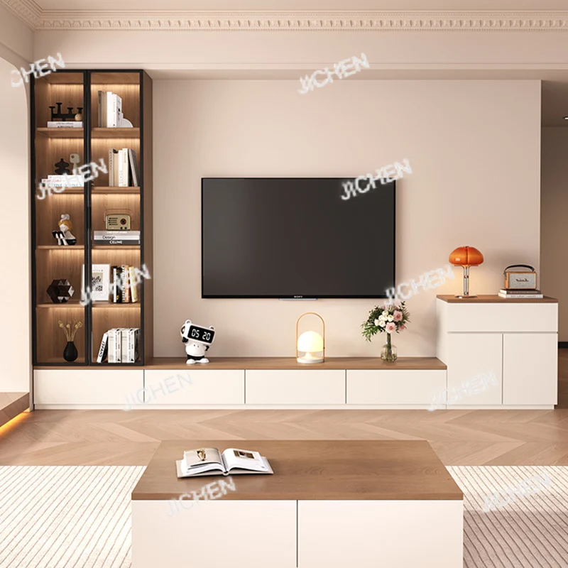 

Solid Wood Floor TV Stands Storage Living Room Vintage Vertical TV Stands White Modern Centro De Entretenimiento Tv Furniture