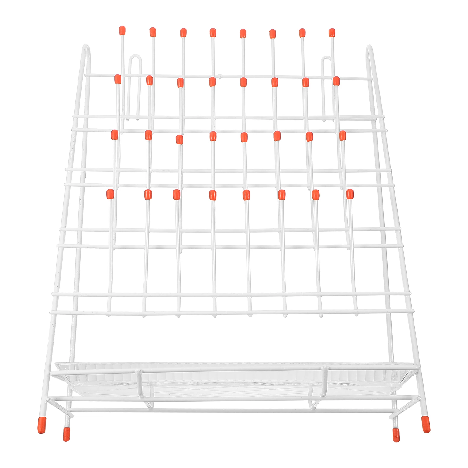 

Test Tube Drying Rack 32-Slot Metal Laboratory Tube Holder Durable Iron Alloy Stable Design Anti-Slip Pads Space Saving Drying