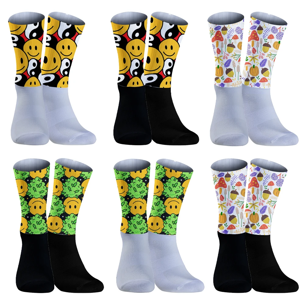 Calcetines informales a la moda para hombre y mujer, medias divertidas de Van Gogh, a rayas, Harajuku, fruta, Animal, perezoso, cerveza, ciclismo, 1 par