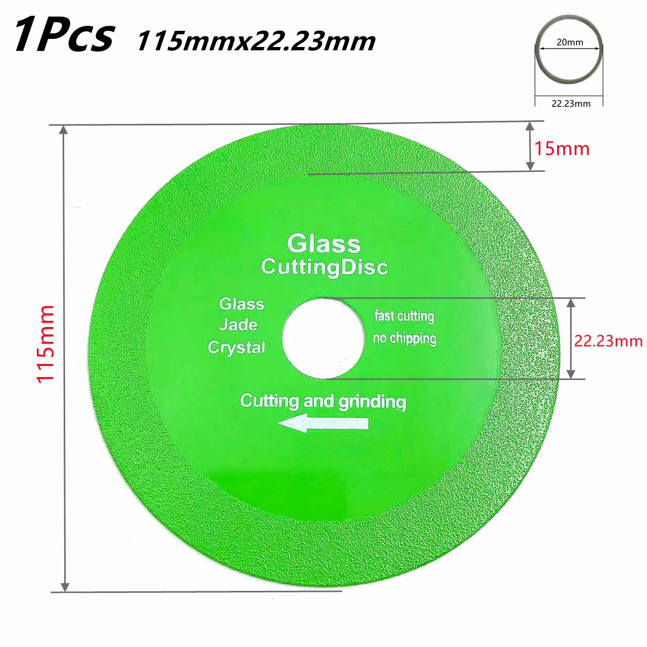 100/115/125mm Glasschneideklinge Keramikfliesen Jade Kristall Weinflasche Schleif-Diamant Ultradünnes Sägeblatt Glasschneideklinge