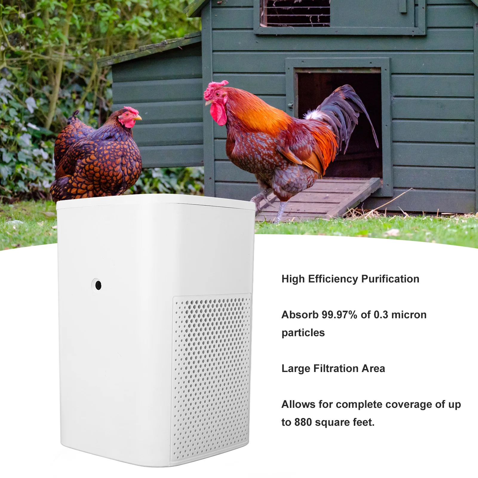Purificador de ar de silicone monocristalino, filtro de ar de carro movido a energia solar para casa de cachorro, galinheiro, ventilação 10W