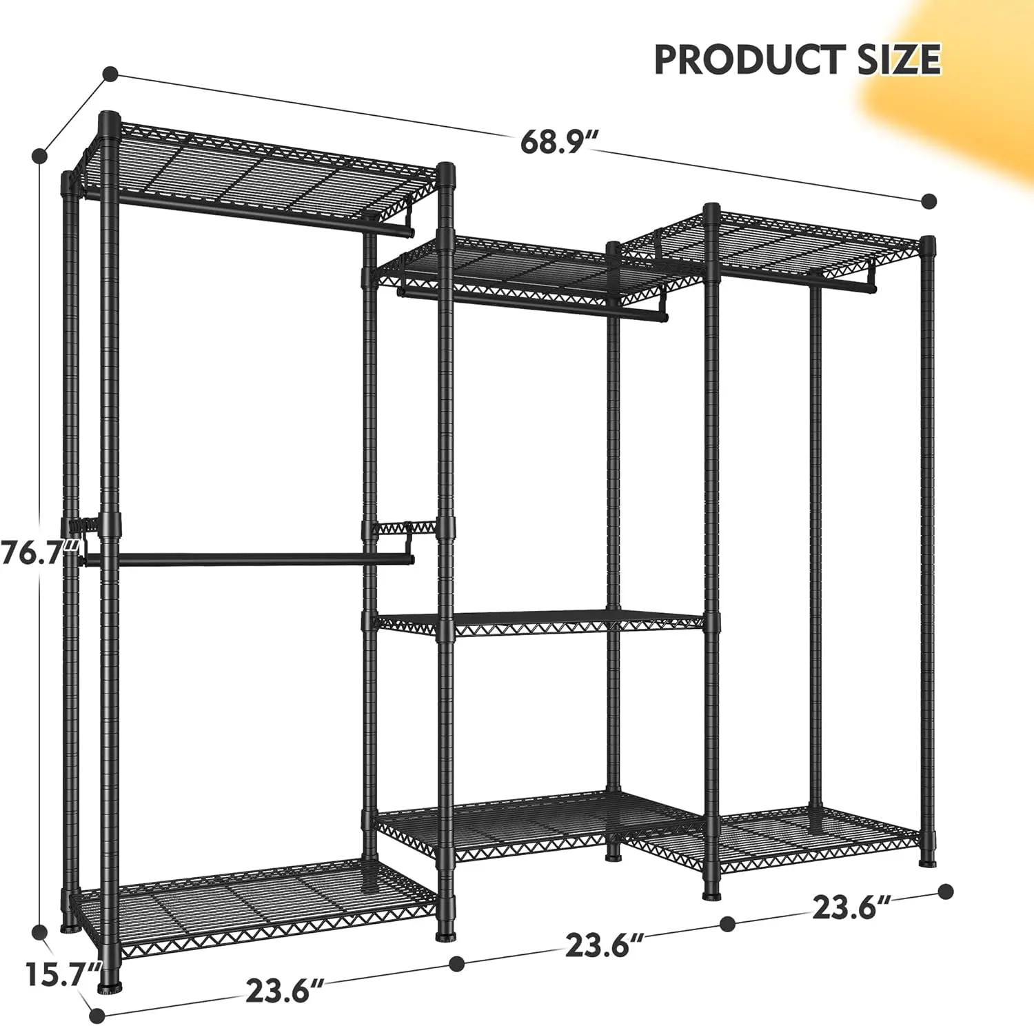 Raybee Clothes Rack Heavy Duty Clothing Rack Load 900Lbs Closet Shelving For Hanging Clothes Metal Garment Rack Portable Space