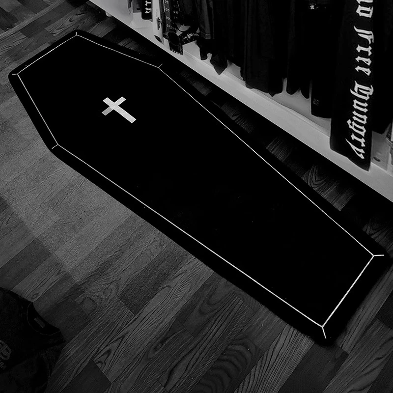 Halloween Decor Carpet for Living Room Home Black Bedroom Bedside Plush Carpets Gothic Skull Non-slip Rug Cloakroom Soft Rugs