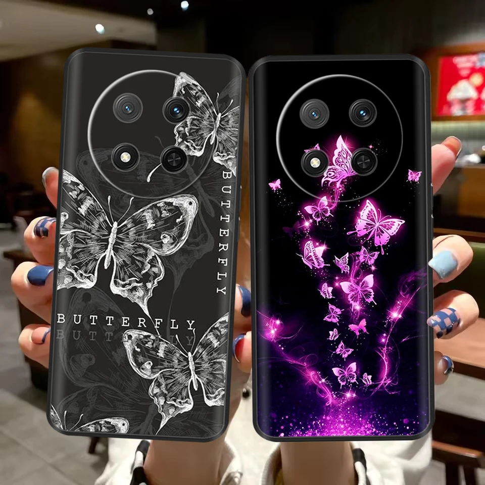Para Honor X9C funda Magic 7 Lite amor corazón mariposa cubierta para Honor Magic7 Lite HonorX9C funda de teléfono Fundas de silicona líquida suave