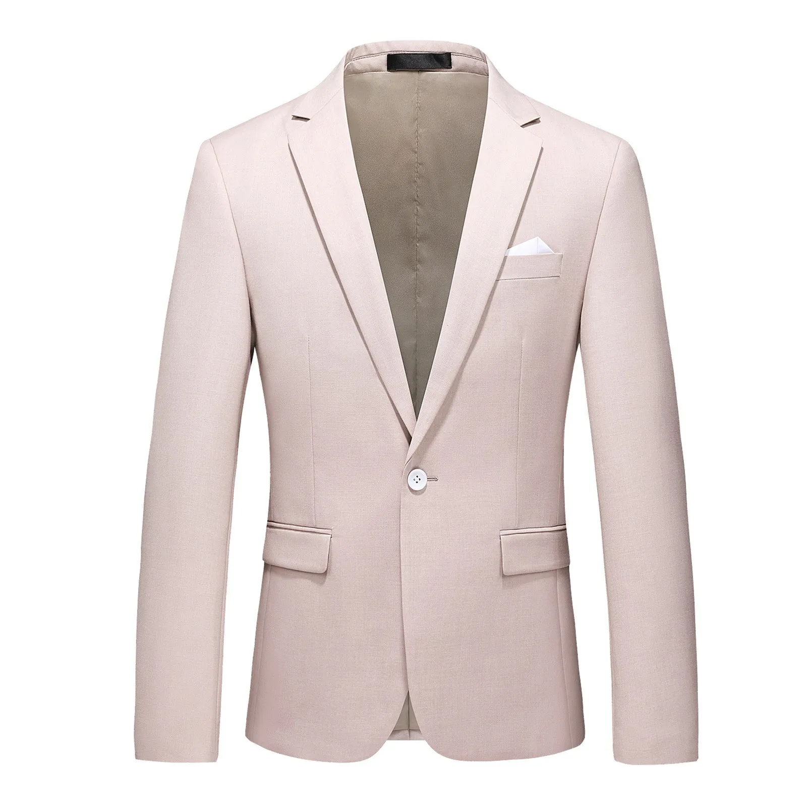 Men's Business Casual Fashion One Button Suit Solid Color Coat Fit Suits Men Glitter