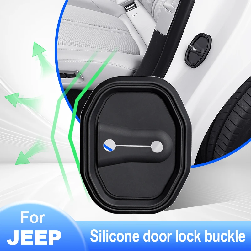 

4Pcs Car Door Lock Protect Cover Anti Rust Damper Pad For Jeep Grand Cherokee Compass Patriot Renegade Wrangler Grand Commander