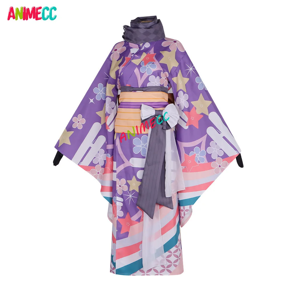 ANIMECC IN STOCK S-2XL Akemi Homura Cosplay Yukata Wig Anime Puella Magi Madoka Magica Japanese Kimono Halloween Party Outfits