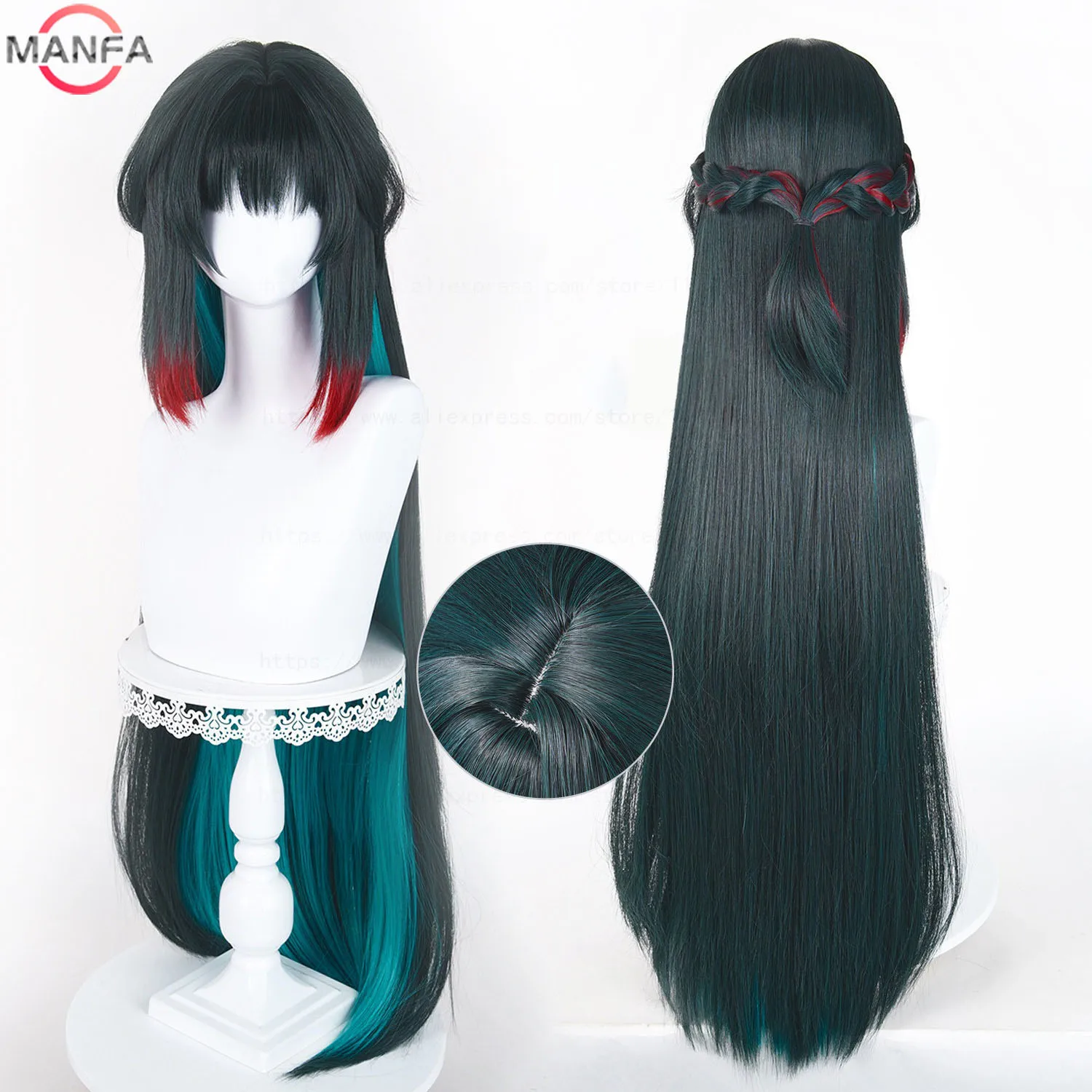 

Arknights Endfield Zhuang Fangyi Cosplay Wig Long mixed color Heat Resistant Synthetic Anime Wigs + Wig Cap
