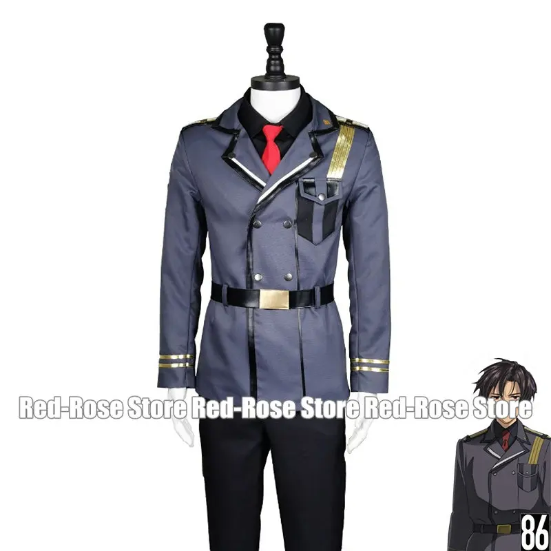 Anime 86 Eighty Six Shinei Nouzen Cosplay Costume Fancy Uniforms Coat Shirt Pants Necktie Halloween Party Clothing Custom Made