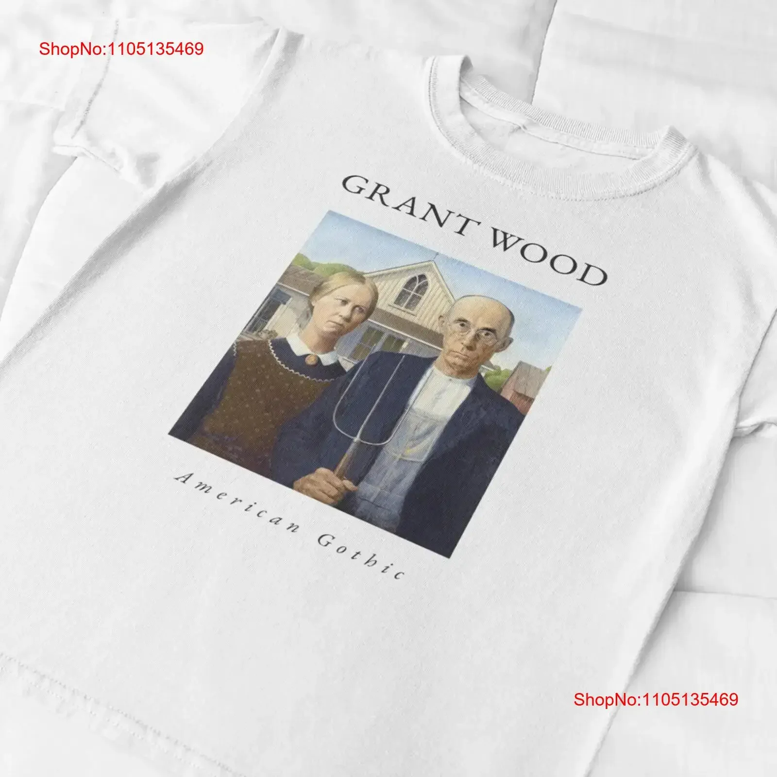 American Gothic by Grant Wood T shirt Regionalism Modern art Social Realism vintage Washed Stylish designer clothes Slightly