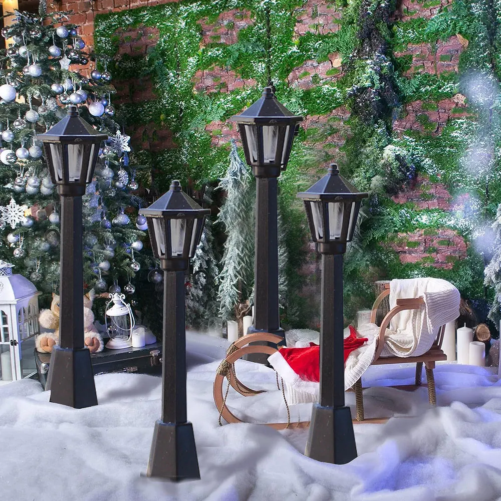 

6Pcs Creative Christmas Tree Pendant Simulation Street Light Model Light Christmas Party DIY Home Decoration New Year Decoration
