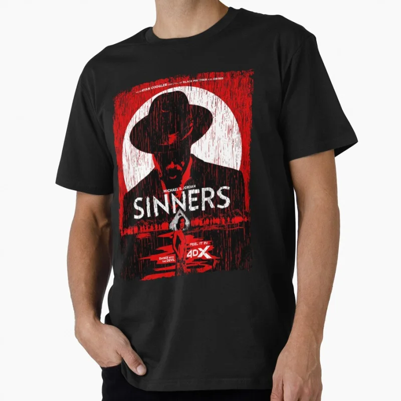 

Sinners 2025 Movie horror vampire Dancing With The Devil gift T shirt for men Large size Tops S-6XL printed clothes