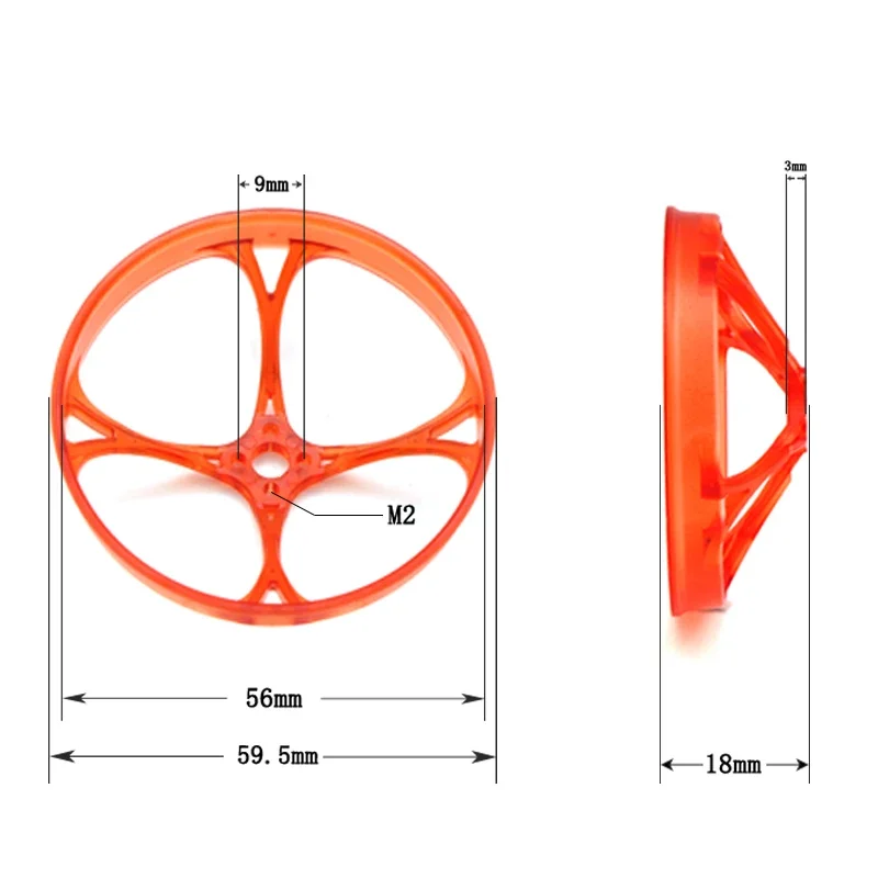 4PCS 56mm Diameter High Strength Propeller Guard for M2 1102 1103 1104 2inch FPV Cinewhoop Ducted Drones Replacement DIY Parts