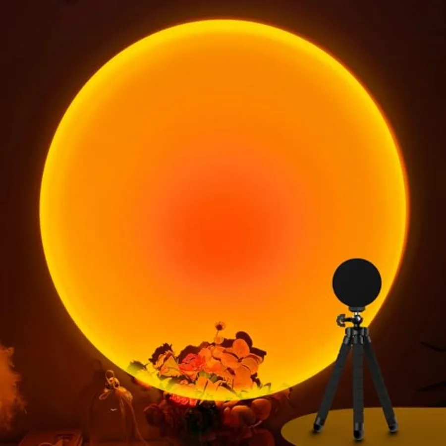 Sunset Lamp Projector, 360 Degree Rotation Sun Lamp Led Night Light with USB Port, Sunset Lamp for Room Decor, Photography, Tik