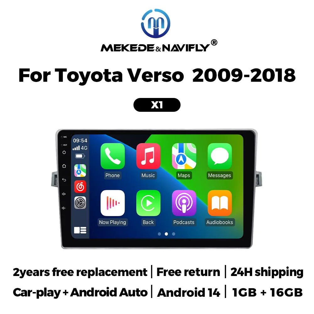 Compatible Toyota Corolla Verso 09-18 Android Car GPS Navigation MP5 Bluetooth Player Carplay