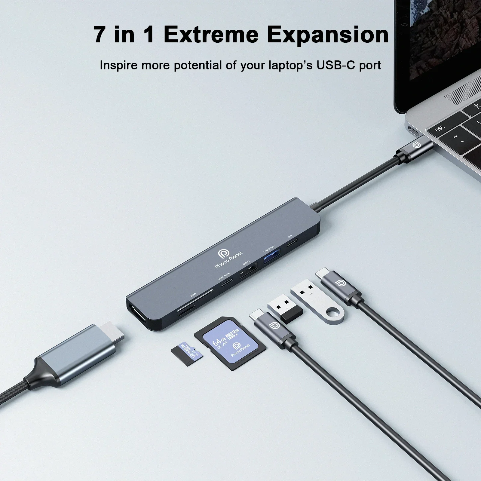 9 in1 Docking Station Aluminum Alloy USB HUB Type-C To 4K HDMI USB3.0 5Gbps SD/TF Card Reader For MacBook Laptop Accessorie