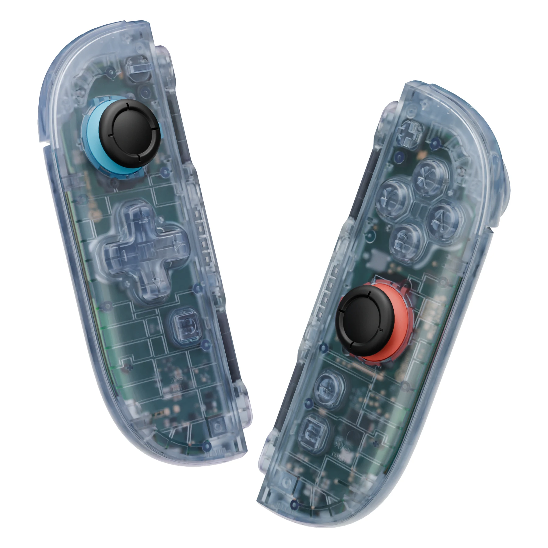 

eXtremeRate for Joycon 2, for Nintendo Switch 2 DIY Replacement Housing (D-Pad Ver) Buttons - Clear Glacier Blue