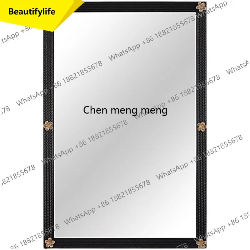 

a17 Modern simple light luxury creative mirror bathroom wall wall wall bathroom mirror black