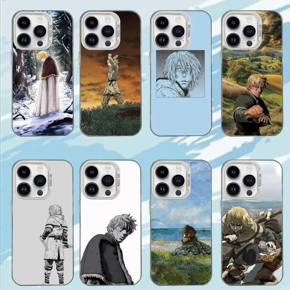

Comics Vinland Saga Phone Case For iPhone 17,16,15,14,13,12,11,Mini,Pro,E,MAX White Candy Matte Shockproof Cover