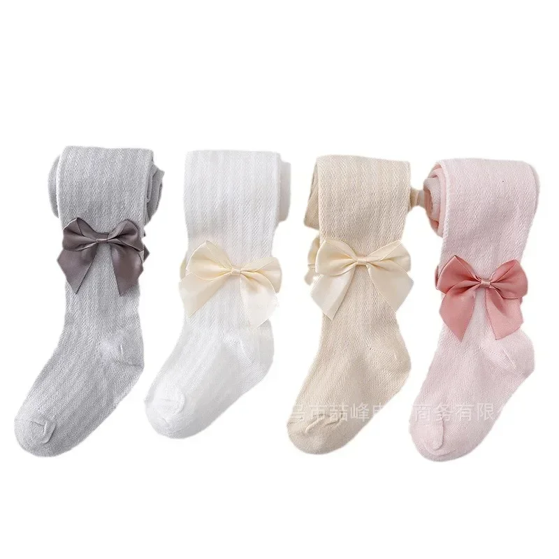 2/1 Pcs Thin Bottom Pantyhose Girl Tights Summer Mesh Ultra  for Infants Young Children Lolita Girls' Bow Pantyhose view 5