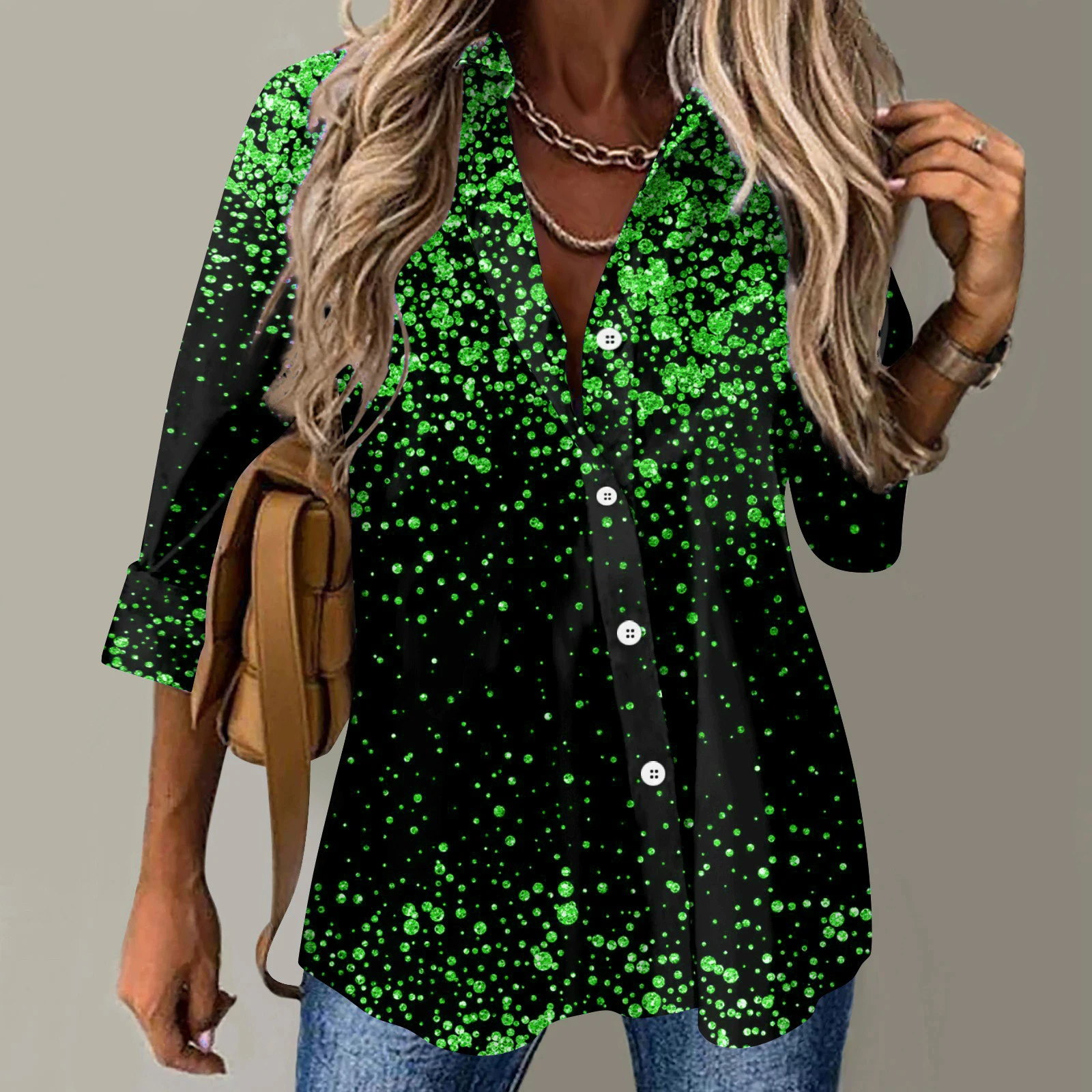 Fashion Tie-dye Gradient Women Shirts All Season Long Sleeve 3D Printed Street Trend Ladies Blouse 3XL Plus Size Casual Shirt