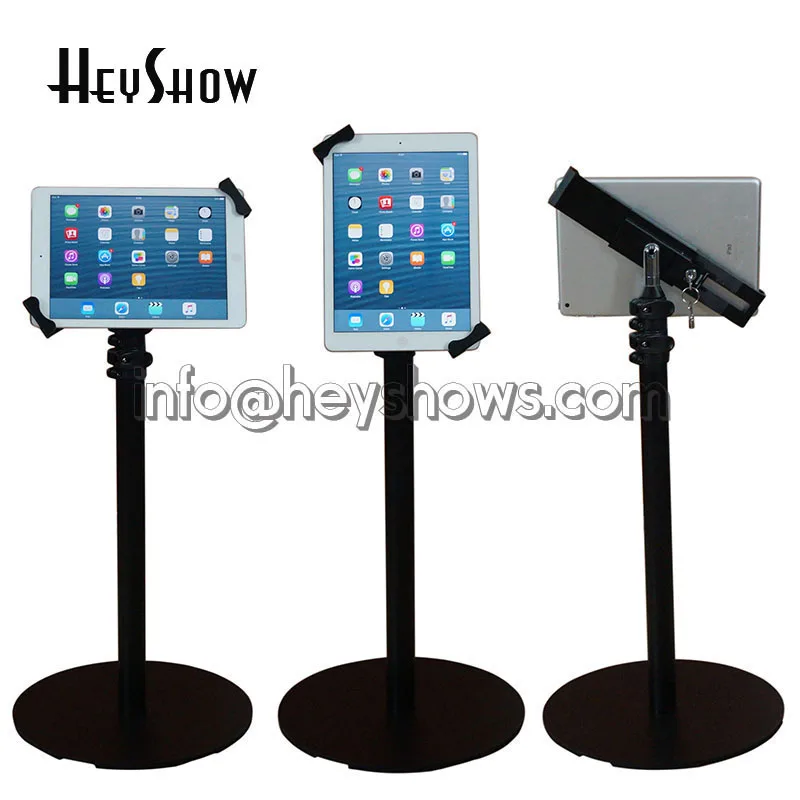 Lockable Housing iPad Display Holder Stand Telescoping Keys 7-10.1\