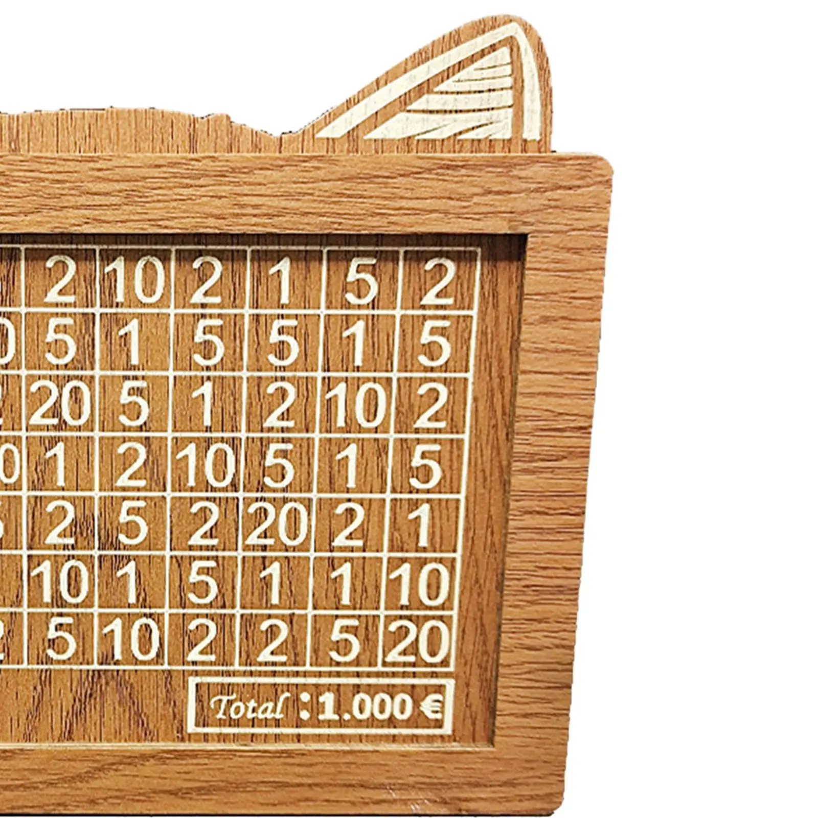 Money Jar Wood Piggy Bank with Goal Tracker Saving Box for Home Living Room Desk Decoration