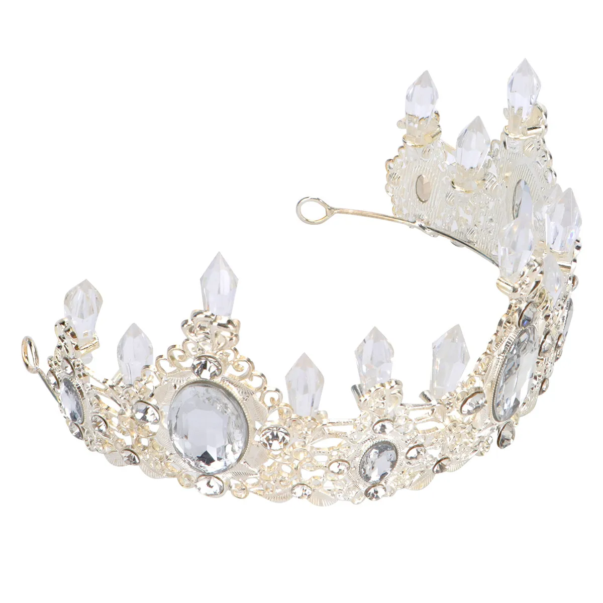 

1Pcs Bridal Rhinestone Crown Elegant Headdress Wedding Headband Party Cake Decoration Bridal Tiara Hair Hoop Photo Props Prom