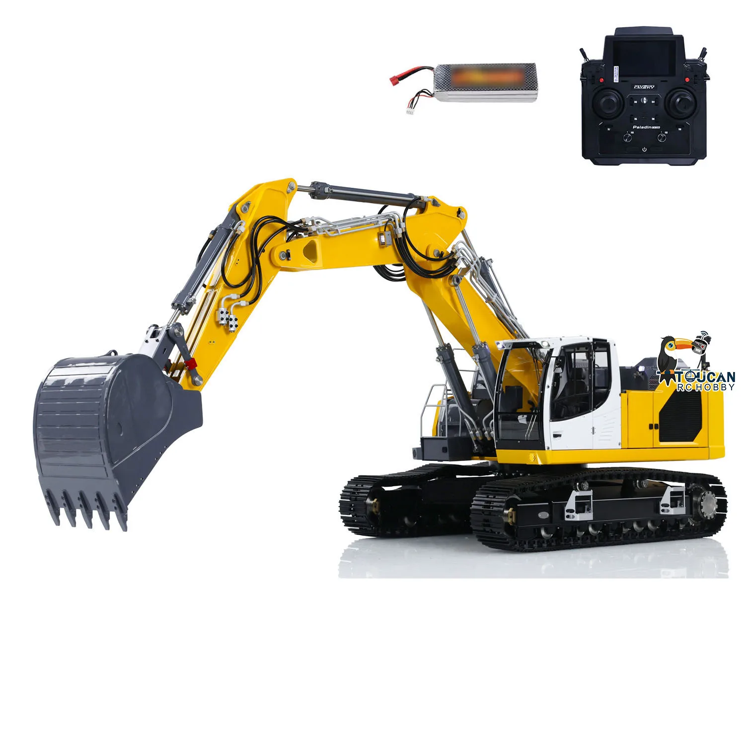 Upgraded LESU LR945 RTR RC 1/14 Scale Hydraulic Excavator 3 Arms Digger Metal Remote Control Construction Vehicles Model RC Toys