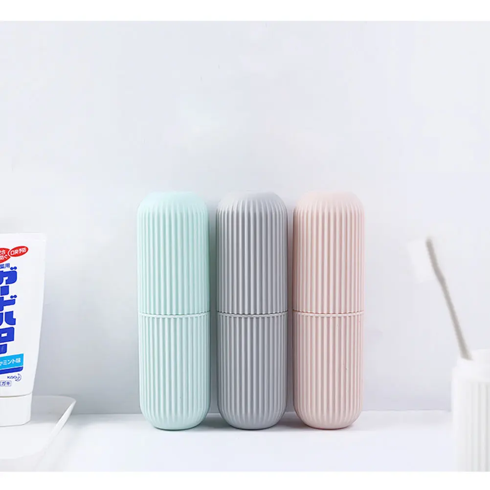 

3Pcs Toothbrush Travel Container Secure Fit Toothbrush Box with Ventilation Portable Case for Camping Hiking Trips