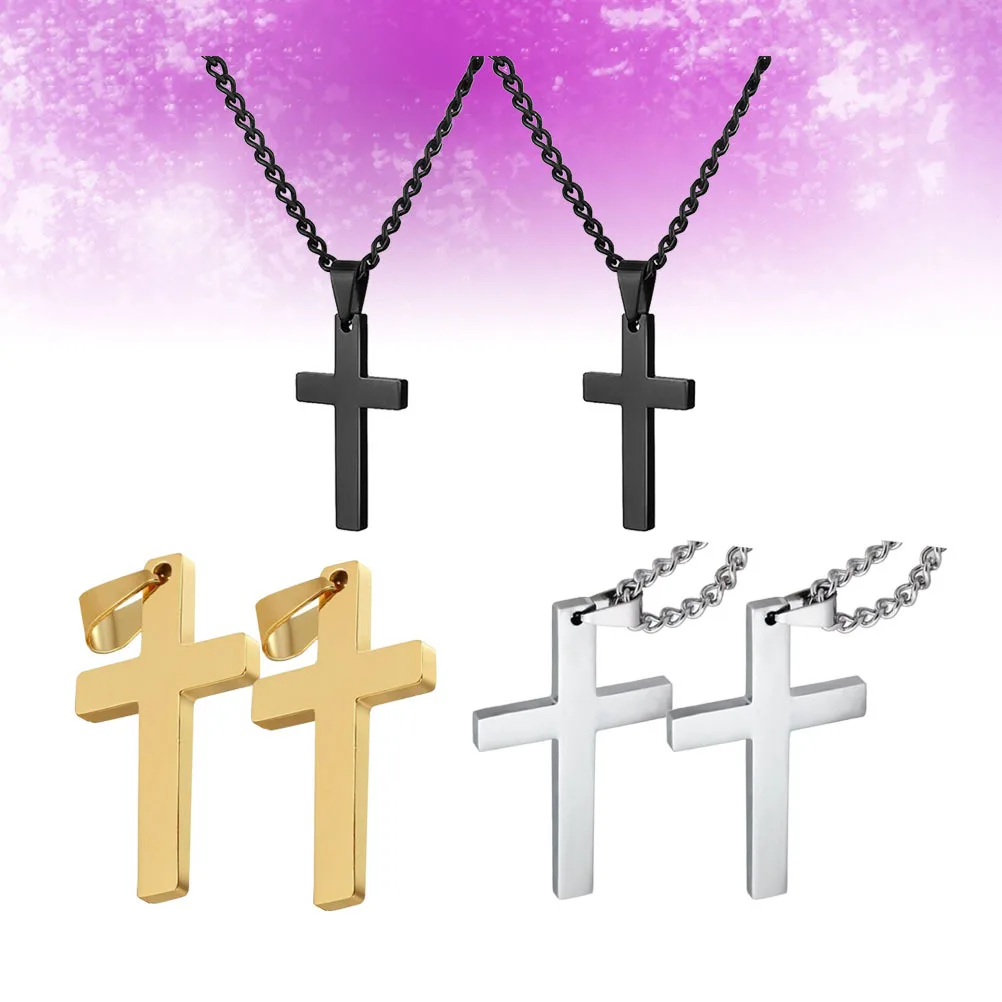 

6 шт., блестящий кулон из нержавеющей стали с изображением Иисуса, черное золото, серебро, элегантные ювелирные изделия, подарок, сувенир на день рождения
