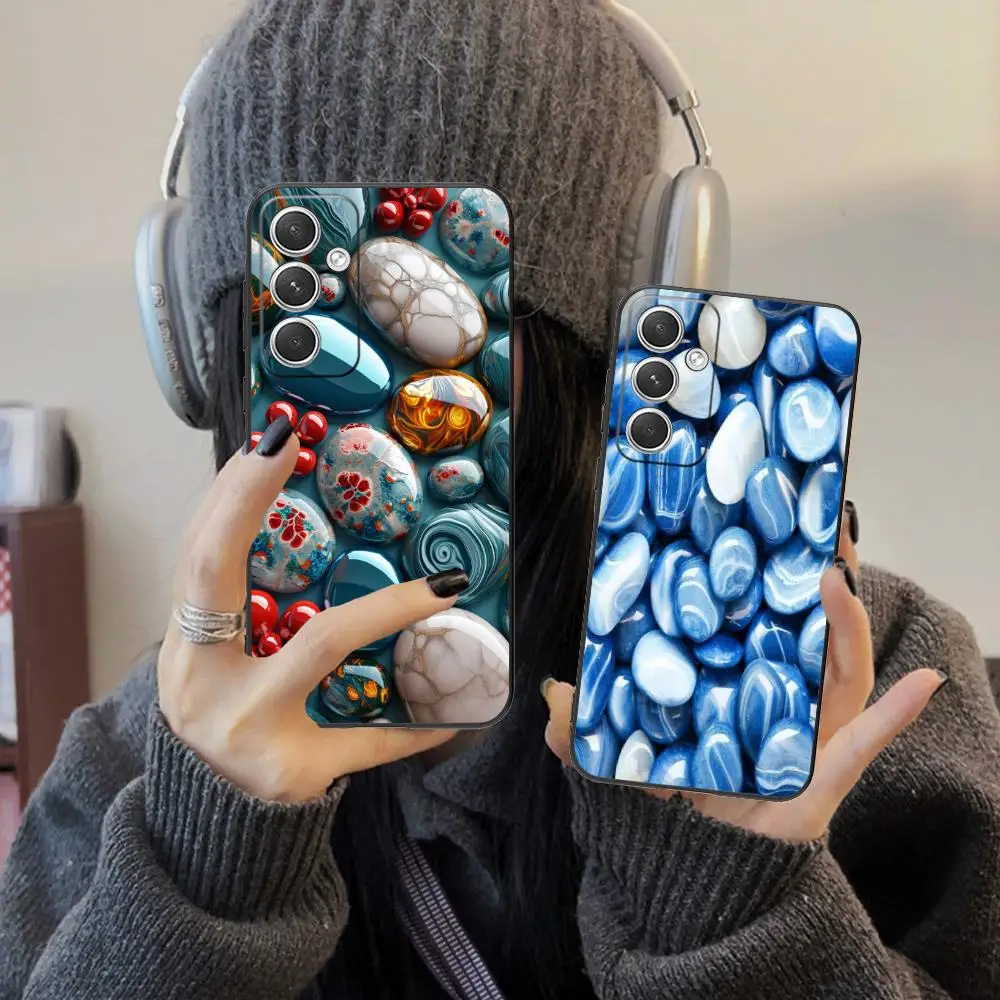 Aesthetic Stones Mobile Phone Case for Samsung Galaxy S26 S25 S24 S23 S22 S21 S20 Note20 Plus FE Ultra Colorful Cover Luxury