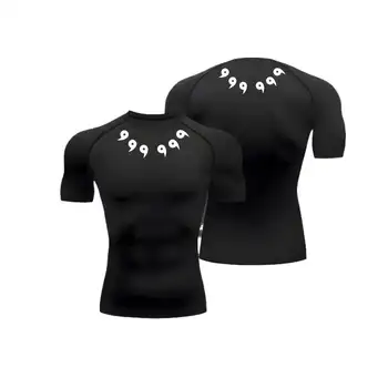 動畫壓縮衣 男士印花夏季短袖速乾緊身衣 健身運動T卹 運動速乾打底衫 6 最佳銷售 動漫高爾夫球衫 - №1