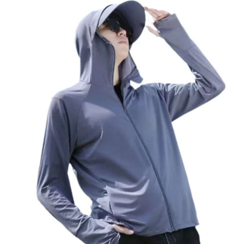 Men Women UPF 50+ UV Sun Protection Hoodie Jacket Foldable Brim Lightweight Breathable Shirt Quick Dry Hiking Sportwear Outdoor