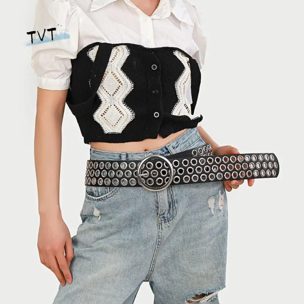 

Metal Buckle PU Leather Belt Punk Korean Style Wide Waistband Dress Decor Jeans Trouser Decor Y2K Girl Waistband Ladies/Girls