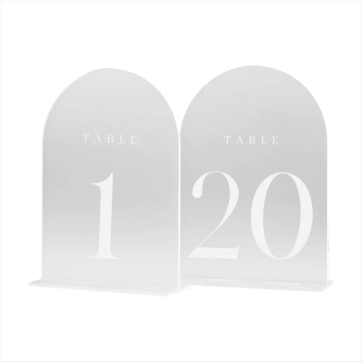 REST Frosted Arch Table Numbers for Wedding, 20 Pack 5X7Inch Frosted Arch Acrylic Table Signs,Perfect for Table Decoration