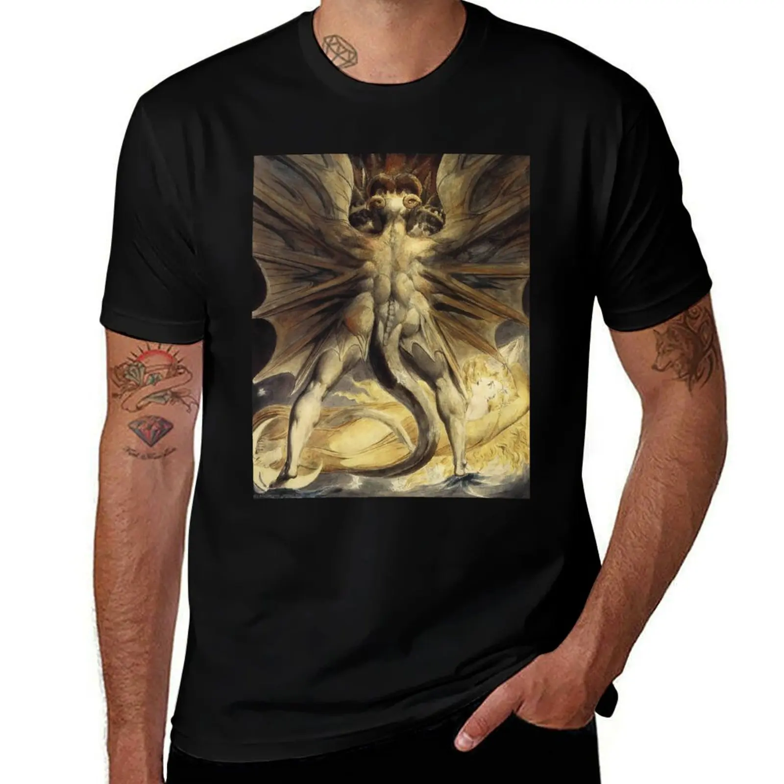 The Great Red Dragon and the Woman Clothed in Sun by William Blake T-Shirt Plus Size Everyday Tee Shirt T-Shirt