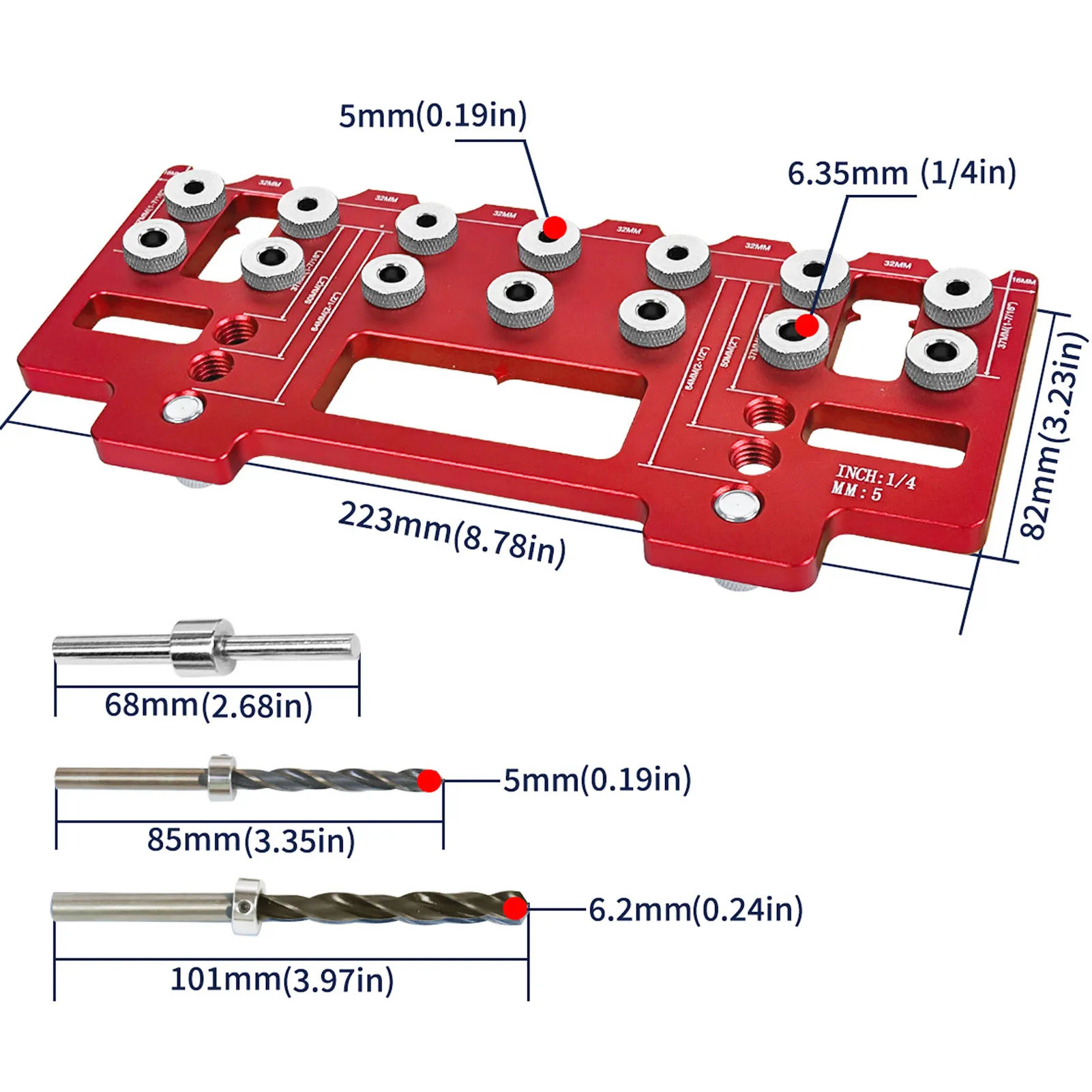 Cabinet Handle Install Template Tool Drill Guide Door Hinge Handle Hole Drilling Template