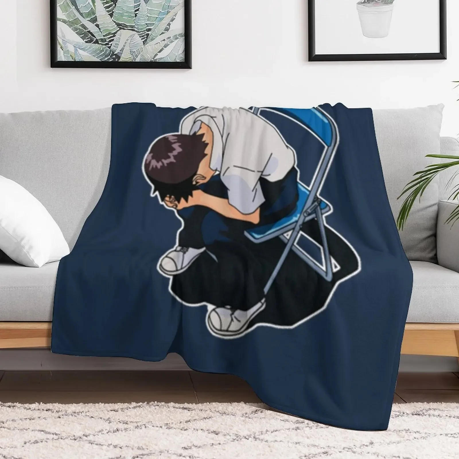 Shinji Ikari Throw Blanket Comforter Blankets Sofas Of Decoration Travel Blankets