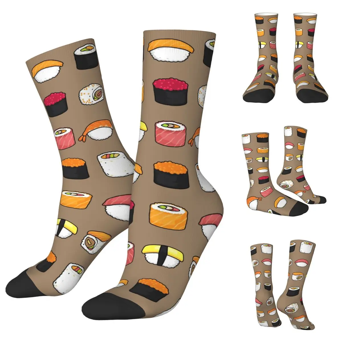 

Onigiri Sushi Food Pattern Unisex Socks,Hip Hop 3D Print Happy Socks Street Style Crazy Sock