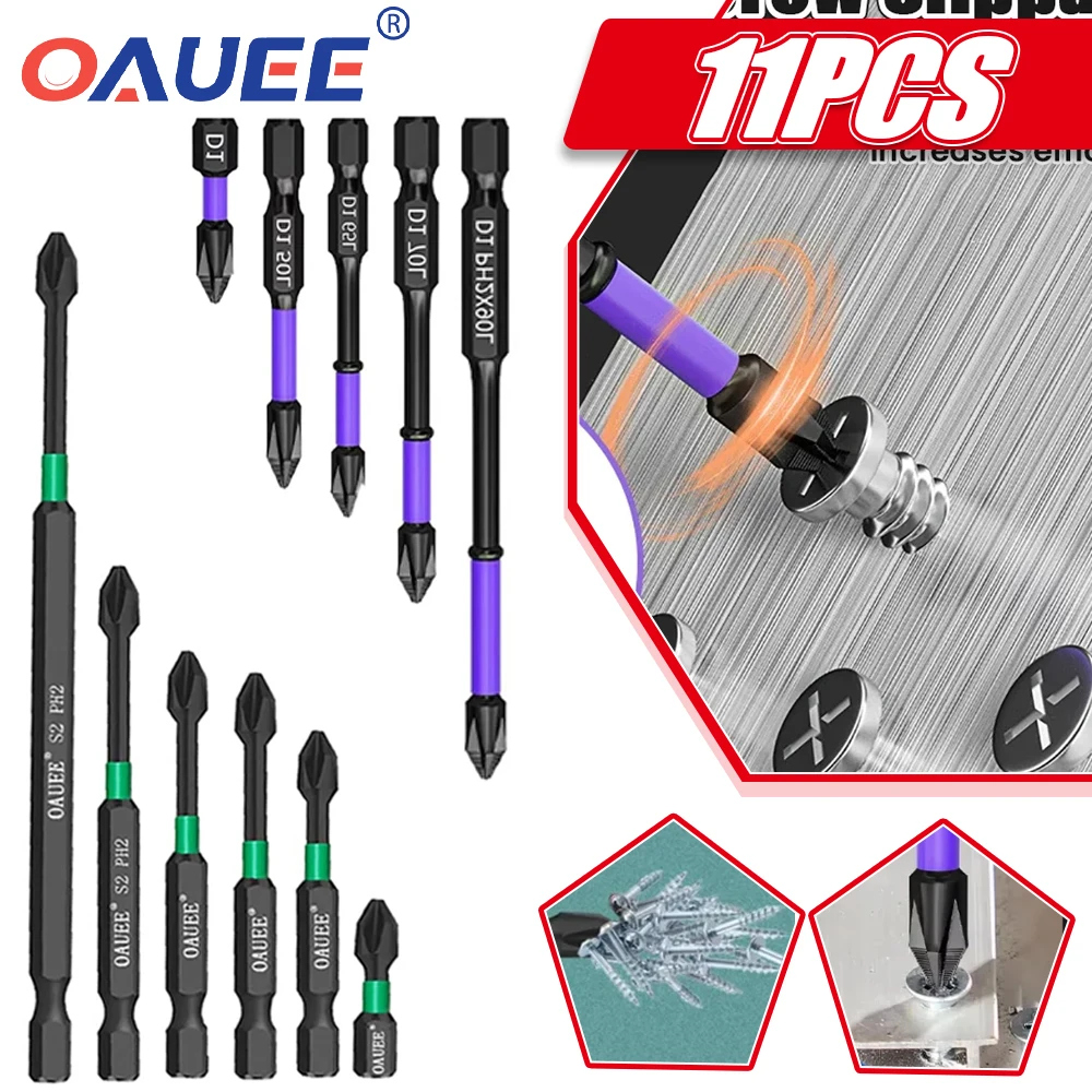 Magnetic Batch Head Impact Strong Cross PH2/S2/D1 High Hardness Screwdriver Bits 25/50/60/70/90mm Anti Non-slip WaterProof Bits