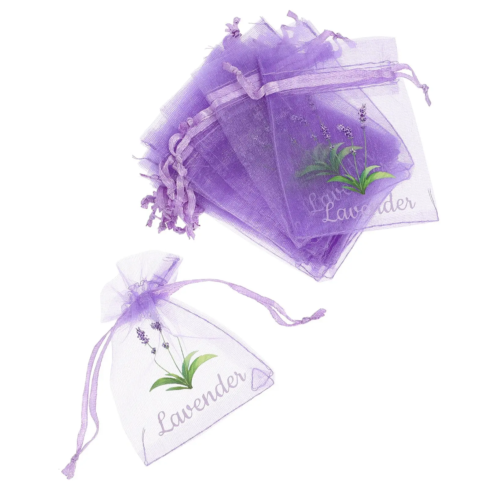 20 Pcs Empty Lavender Sachets Bags Dried Flower Storage Pouches Mesh Drawstring Spice Aromatic Containers