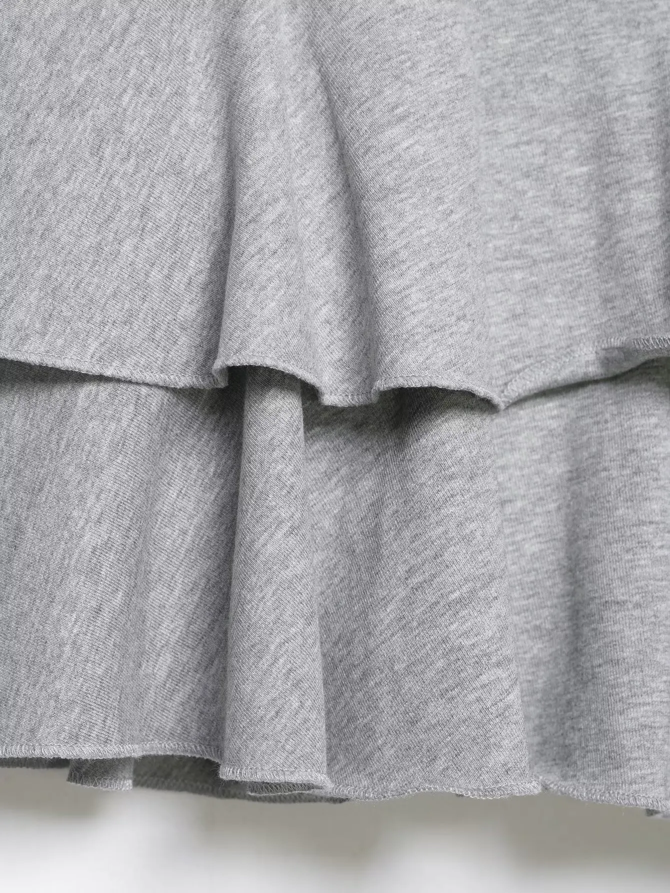 HH Damen Stufenrock mit Rüschen, Grauer Minirock mit Kordelzug und Hoher Taille, Niedlicher Y2K Preppy Casual Streetwear & Ausgeh-Rock – Detail 4