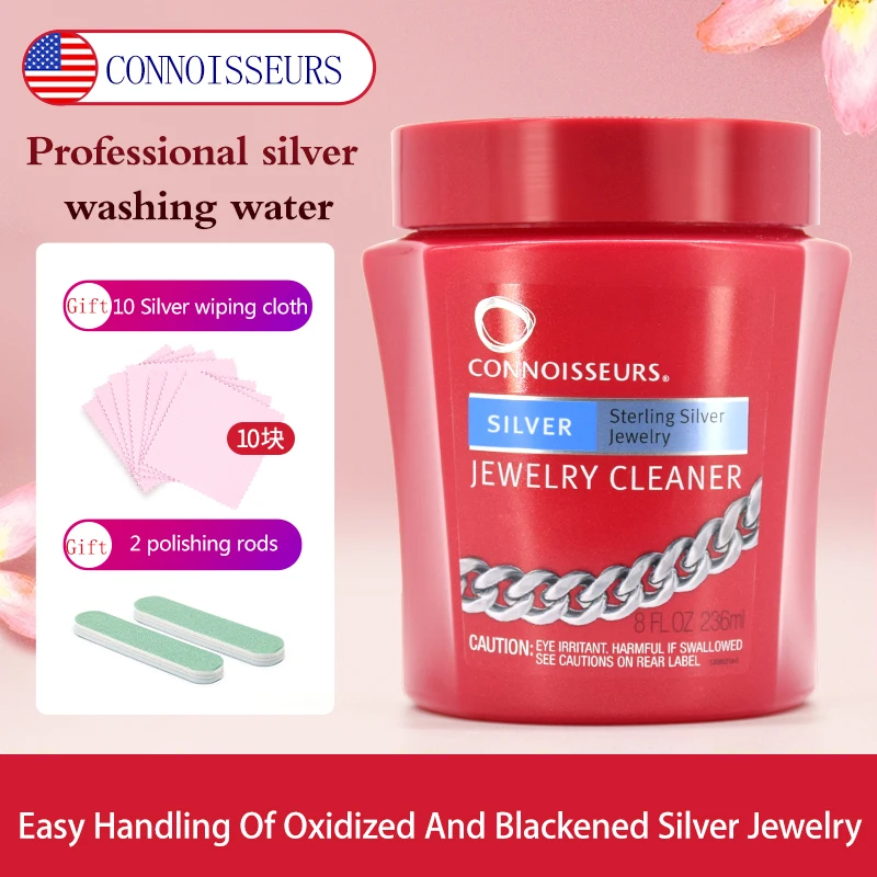 Connoisseurs Silver Jewelry Cleaner Wash Oxidized Sterling Silver Wipe Revitalizing Jewellery Detergent Decontamination