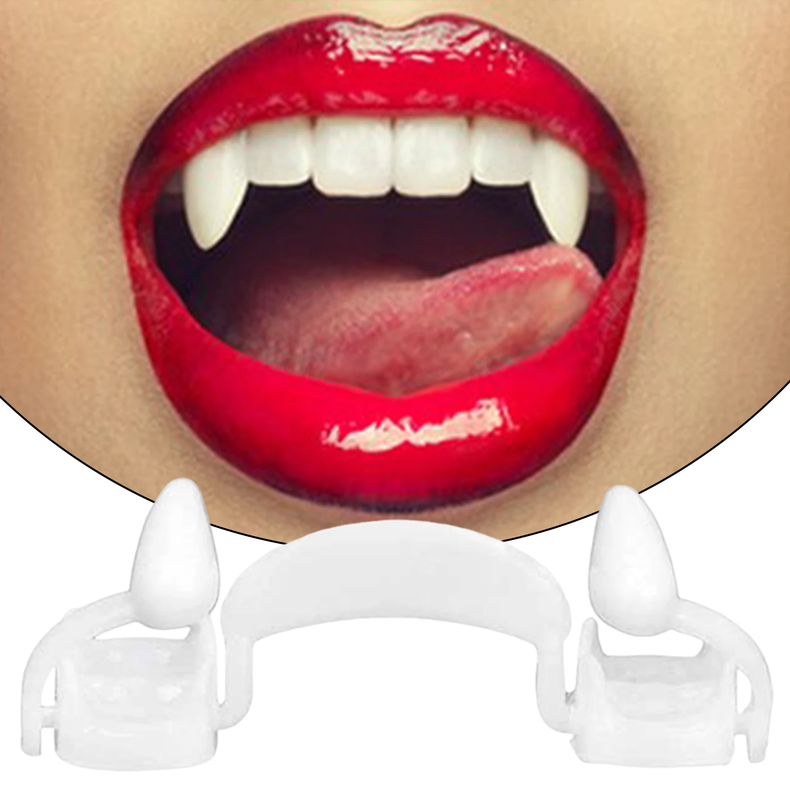 Retractable Vampires Teeth For Cosplay Washable Lightweight Plastic Fangs For Dance Party Props