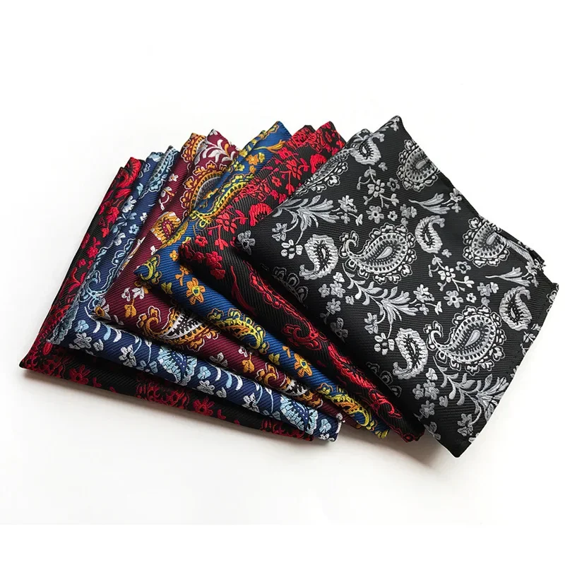 Lenço de bolinhas para homens Lenço Hanky Paisley, Quadrados de flores Lenço adulto Banquete Acessórios smoking Toalha de bolso Lenço para homens