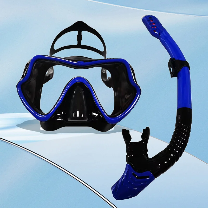 Gafas de buceo para hombre y mujer, lentes de silicona de Marco grande, máscara de Snorkel de secado completo, gafas de buceo para adultos