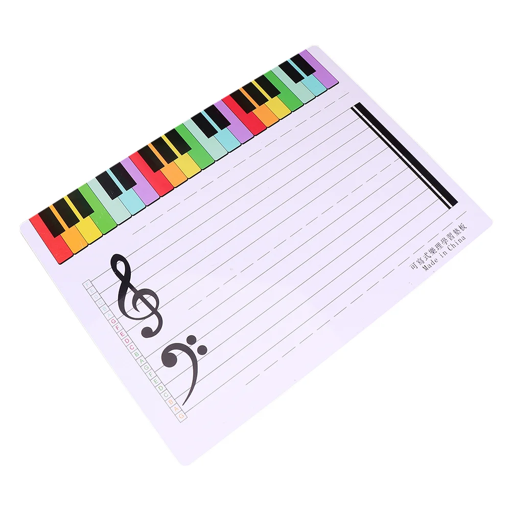 Tableau Effaçable en Plastique pour la Pratique du Piano, Note de Musique Blanche, pour Fuchsia